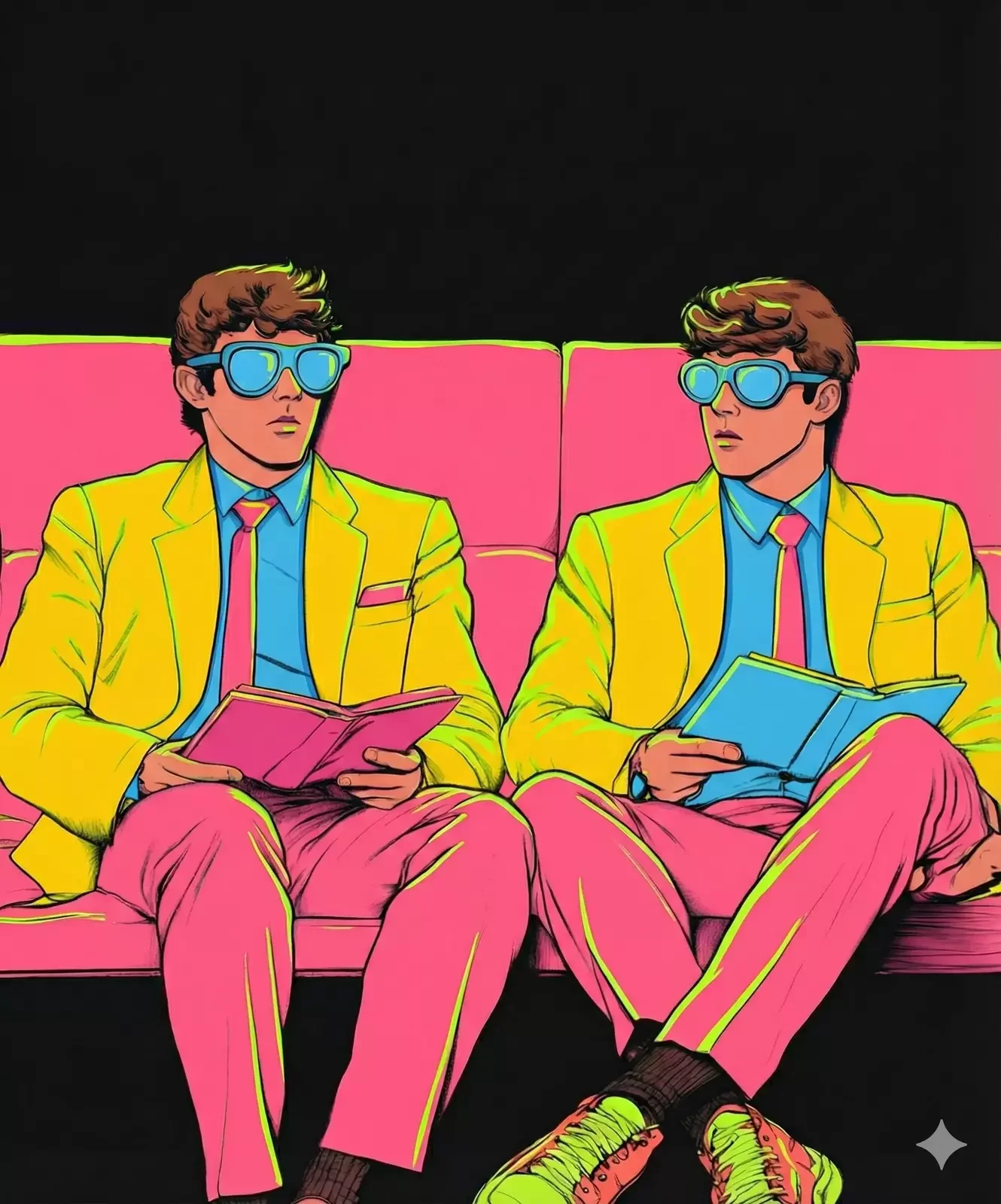 Image showing two founders sitting casually on a sofa.